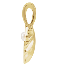 88676 Pendant 14K Yellow Set 1-Stone Cultured White Seed Pearl Pearl 2 Mm Polished Cultured White Seed Pearl Family Shell Pendant