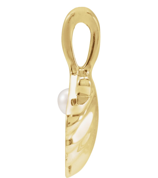 88676 Pendant 14K Yellow Set 1-Stone Cultured White Seed Pearl Pearl 2 Mm Polished Cultured White Seed Pearl Family Shell Pendant