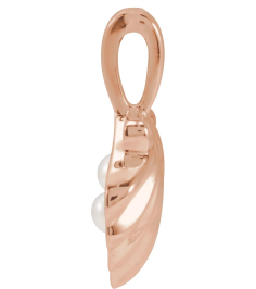 88676 Pendant 14K Rose Set 2-Stone Cultured White Seed Pearl Pearl 2 Mm Polished Cultured White Seed Pearl Family Shell Pendant