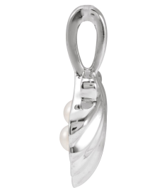 88676 Pendant Sterling Silver Set 2-Stone Cultured White Seed Pearl Pearl 2 Mm Polished Cultured White Seed Pearl Family Shell Pendant