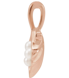 88676 Pendant 14K Rose Set 3-Stone Cultured White Seed Pearl Pearl 2 Mm Polished Cultured White Seed Pearl Family Shell Pendant