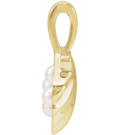 88676 Pendant 14K Yellow Set 4-Stone Cultured White Seed Pearl Pearl 2 Mm Polished Cultured White Seed Pearl Family Shell Pendant