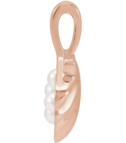 88676 Pendant 14K Rose Set 4-Stone Cultured White Seed Pearl Pearl 2 Mm Polished Cultured White Seed Pearl Family Shell Pendant