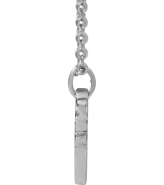 88754 Necklace Set Sterling Silver Round Natural Diamond 1Mm .005 Ct I1, G-H 18 In Polished .005 Ct Natural Diamond Engravable Heart Necklace