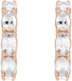 88765 Earring Set 14K Rose 18.2 Mm 3.5 Mm Natural White Sapphire Oval 5 X 3 Mm Pair Friction Backs Included Polished Natural White Sapphire Hoop Earrings