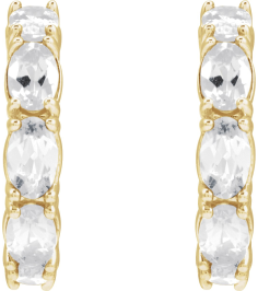 88765 Earring Set 14K Yellow 18.2 Mm 3.5 Mm Natural White Sapphire Oval 5 X 3 Mm Pair Friction Backs Included Polished Natural White Sapphire Hoop Earrings