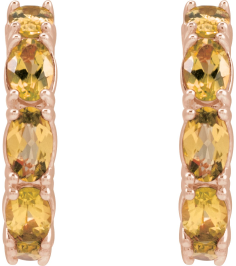 88765 Earring Set 14K Rose 18.2 Mm 3.5 Mm Natural Citrine Oval 5 X 3 Mm Pair Friction Backs Included Polished Natural Citrine Hoop Earrings