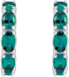 88765 Earring Set Sterling Silver 18.2 Mm 3.5 Mm Lab-Grown Alexandrite Oval 5 X 3 Mm Pair Friction Backs Included Polished Lab-Grown Alexandrite Hoop Earrings