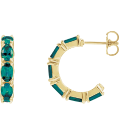 88765 Earring Set 14K Yellow 18.2 Mm 3.5 Mm Lab-Grown Alexandrite Oval 5 X 3 Mm Pair Friction Backs Included Polished Lab-Grown Alexandrite Hoop Earrings