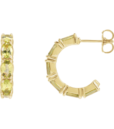 88765 Earring Set 14K Yellow 18.2 Mm 3.5 Mm Natural Peridot Oval 5 X 3 Mm Pair Friction Backs Included Polished Natural Peridot Hoop Earrings