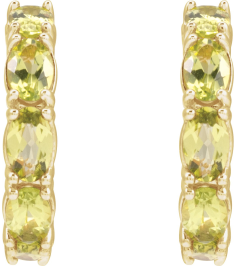 88765 Earring Set 14K Yellow 18.2 Mm 3.5 Mm Natural Peridot Oval 5 X 3 Mm Pair Friction Backs Included Polished Natural Peridot Hoop Earrings