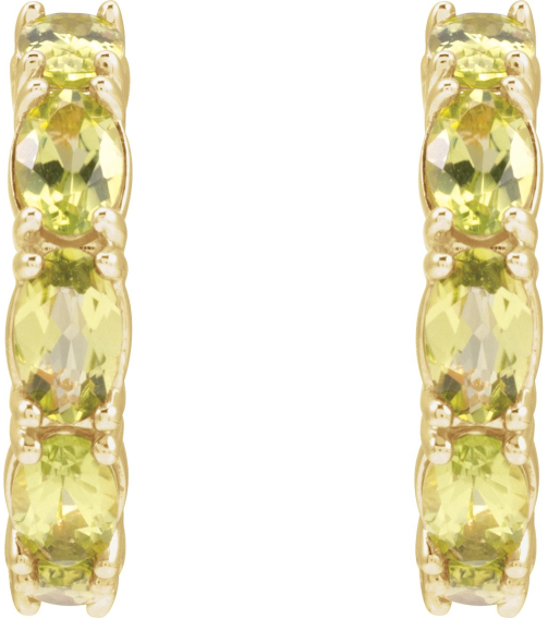 88765 Earring Set 14K Yellow 18.2 Mm 3.5 Mm Natural Peridot Oval 5 X 3 Mm Pair Friction Backs Included Polished Natural Peridot Hoop Earrings