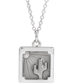 88781 Necklace 14K White 12.3 X 10 Mm 16-18 In Polished Desert Necklace
