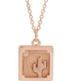 88781 Necklace 14K Rose 12.3 X 10 Mm 16-18 In Polished Desert Necklace