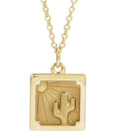 88781 Necklace 14K Yellow 12.3 X 10 Mm 16-18 In Polished Desert Necklace