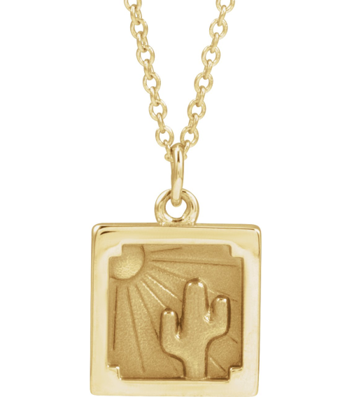 88781 Necklace 14K Yellow 12.3 X 10 Mm 16-18 In Polished Desert Necklace