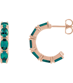 88765 Earring Set 14K Rose 18.2 Mm 3.5 Mm Lab-Grown Alexandrite Oval 5 X 3 Mm Pair Friction Backs Included Polished Lab-Grown Alexandrite Hoop Earrings