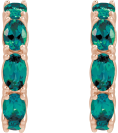 88765 Earring Set 14K Rose 18.2 Mm 3.5 Mm Lab-Grown Alexandrite Oval 5 X 3 Mm Pair Friction Backs Included Polished Lab-Grown Alexandrite Hoop Earrings