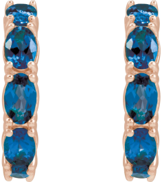 88765 Earring Set 14K Rose 18.2 Mm 3.5 Mm Natural Blue Sapphire Oval 5 X 3 Mm Pair Friction Backs Included Polished Natural Blue Sapphire Hoop Earrings