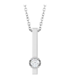 88782 Necklace Set Platinum Round Natural Diamond 3Mm 110 Ct Si2-Si3, G-H 16-18 In Polished 110 Ct Natural Diamond Solitaire Bar Necklace