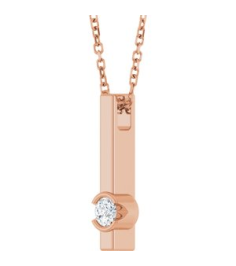 88782 Necklace Set 14K Rose Round Natural Diamond 3Mm 110 Ct I1, G-H 16-18 In Polished 110 Ct Natural Diamond Solitaire Bar Necklace