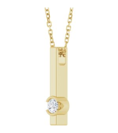 88782 Necklace Set 14K Yellow Round Natural Diamond 3Mm 110 Ct I1, G-H 16-18 In Polished 110 Ct Natural Diamond Solitaire Bar Necklace