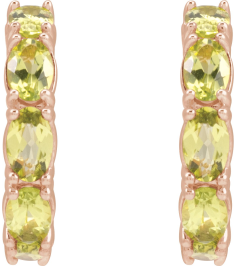 88765 Earring Set 14K Rose 18.2 Mm 3.5 Mm Natural Peridot Oval 5 X 3 Mm Pair Friction Backs Included Polished Natural Peridot Hoop Earrings