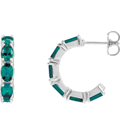 88765 Earring Set Platinum 18.2 Mm 3.5 Mm Lab-Grown Alexandrite Oval 5 X 3 Mm Pair Friction Backs Included Polished Lab-Grown Alexandrite Hoop Earrings