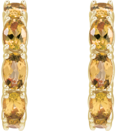 88765 Earring Set 14K Yellow 18.2 Mm 3.5 Mm Natural Citrine Oval 5 X 3 Mm Pair Friction Backs Included Polished Natural Citrine Hoop Earrings