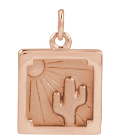 88781 Pendant 14K Rose 12.3 X 10 Mm Polished Desert Pendant