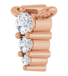 88766 Necklace Center 14K Rose Set 3-Stone Natural Diamond Round 2 Mm Natural Diamond I1, G-H 0.025 Ctw Polished .05 Ctw Natural Diamond Graduated Bar Necklace Center
