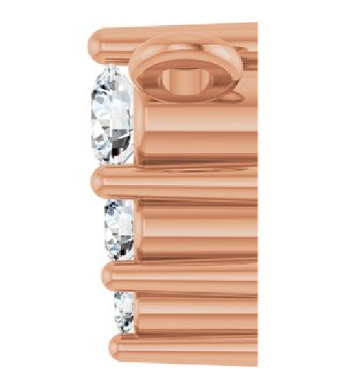 88766 Necklace Center 14K Rose Set 3-Stone Natural Diamond Round 2 Mm Natural Diamond I1, G-H 0.025 Ctw Polished .05 Ctw Natural Diamond Graduated Bar Necklace Center