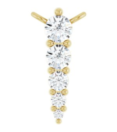 88766 Necklace Center 14K Yellow Set 5-Stone Natural Diamond Round 2.75 Mm Natural Diamond I1, G-H 18 Ctw Polished 15 Ctw Natural Diamond Graduated Bar Necklace Center