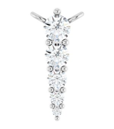 88766 Necklace Center 14K White Set 5-Stone Natural Diamond Round 2.75 Mm Natural Diamond I1, G-H 18 Ctw Polished 15 Ctw Natural Diamond Graduated Bar Necklace Center