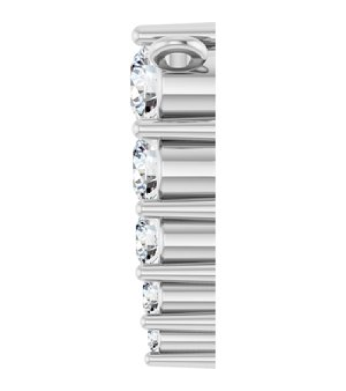 88766 Necklace Center Platinum Set 5-Stone Natural Diamond Round 2.75 Mm Natural Diamond I1, G-H 18 Ctw Polished 15 Ctw Natural Diamond Graduated Bar Necklace Center