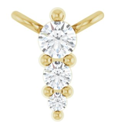88766 Necklace Center 14K Yellow Set 3-Stone Lab-Grown Diamond Round 2 Mm Lab-Grown Diamond Si1-Si2, G-H 0.025 Ctw Polished .05 Ctw Lab-Grown Diamond Graduated Bar Necklace Center
