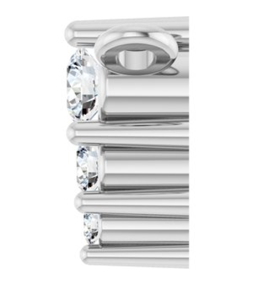 88766 Necklace Center Platinum Set 3-Stone Lab-Grown Diamond Round 2 Mm Lab-Grown Diamond Si1-Si2, G-H 0.025 Ctw Polished .05 Ctw Lab-Grown Diamond Graduated Bar Necklace Center