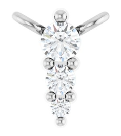 88766 Necklace Center 14K White Set 3-Stone Lab-Grown Diamond Round 2 Mm Lab-Grown Diamond Si1-Si2, G-H 0.025 Ctw Polished .05 Ctw Lab-Grown Diamond Graduated Bar Necklace Center
