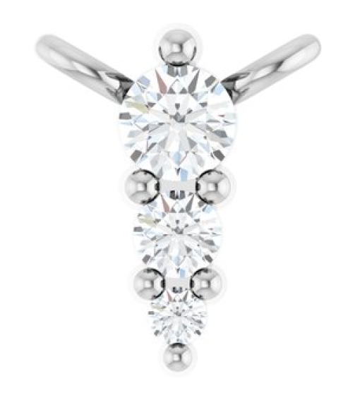 88766 Necklace Center 14K White Set 3-Stone Lab-Grown Diamond Round 2 Mm Lab-Grown Diamond Si1-Si2, G-H 0.025 Ctw Polished .05 Ctw Lab-Grown Diamond Graduated Bar Necklace Center