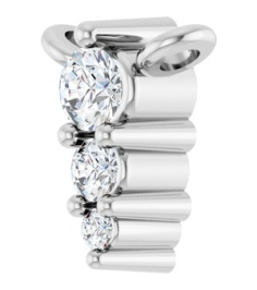88766 Necklace Center 14K White Set 3-Stone Lab-Grown Diamond Round 2 Mm Lab-Grown Diamond Si1-Si2, G-H 0.025 Ctw Polished .05 Ctw Lab-Grown Diamond Graduated Bar Necklace Center