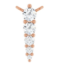 88766 Necklace Center 14K Rose Set 5-Stone Lab-Grown Diamond Round 2.75 Mm Lab-Grown Diamond Si1-Si2, G-H 18 Ctw Polished 15 Ctw Lab-Grown Diamond Graduated Bar Necklace Center