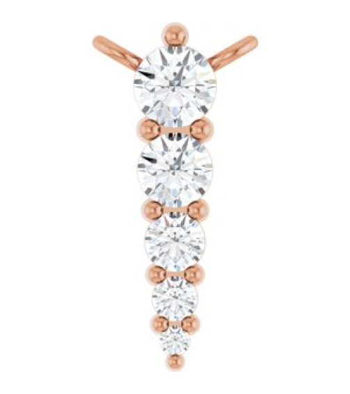 88766 Necklace Center 14K Rose Set 5-Stone Lab-Grown Diamond Round 2.75 Mm Lab-Grown Diamond Si1-Si2, G-H 18 Ctw Polished 15 Ctw Lab-Grown Diamond Graduated Bar Necklace Center
