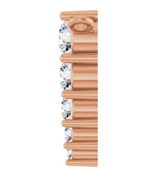 88766 Necklace Center 14K Rose Set 5-Stone Lab-Grown Diamond Round 2.75 Mm Lab-Grown Diamond Si1-Si2, G-H 18 Ctw Polished 15 Ctw Lab-Grown Diamond Graduated Bar Necklace Center