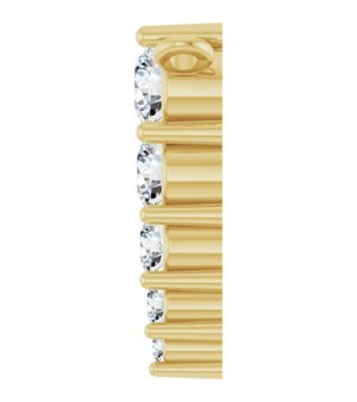 88766 Necklace Center 14K Yellow Set 5-Stone Lab-Grown Diamond Round 2.75 Mm Lab-Grown Diamond Si1-Si2, G-H 18 Ctw Polished 15 Ctw Lab-Grown Diamond Graduated Bar Necklace Center