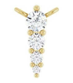 88766 Necklace Center 14K Yellow Set 4-Stone Natural Diamond Round 2.5 Mm Natural Diamond I1, G-H 0.05 Ctw Polished 18 Ctw Natural Diamond Graduated Bar Necklace Center