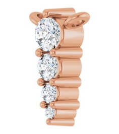88766 Necklace Center 14K Rose Set 4-Stone Natural Diamond Round 2.5 Mm Natural Diamond I1, G-H 0.05 Ctw Polished 18 Ctw Natural Diamond Graduated Bar Necklace Center