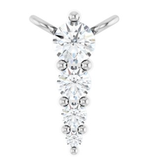 88766 Necklace Center Platinum Set 4-Stone Lab-Grown Diamond Round 2.5 Mm Lab-Grown Diamond Si1-Si2, G-H 0.05 Ctw Polished 18 Ctw Lab-Grown Diamond Graduated Bar Necklace Center