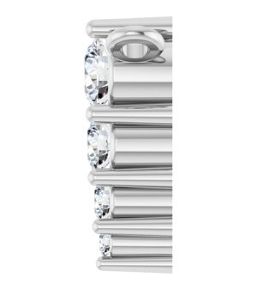 88766 Necklace Center Platinum Set 4-Stone Lab-Grown Diamond Round 2.5 Mm Lab-Grown Diamond Si1-Si2, G-H 0.05 Ctw Polished 18 Ctw Lab-Grown Diamond Graduated Bar Necklace Center