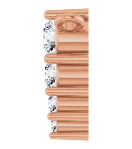 88766 Necklace Center 14K Rose Set 4-Stone Lab-Grown Diamond Round 2.5 Mm Lab-Grown Diamond Si1-Si2, G-H 0.05 Ctw Polished 18 Ctw Lab-Grown Diamond Graduated Bar Necklace Center