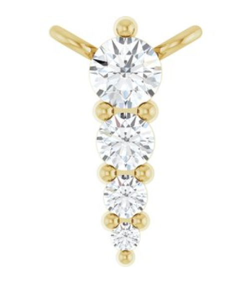 88766 Necklace Center 14K Yellow Set 4-Stone Lab-Grown Diamond Round 2.5 Mm Lab-Grown Diamond Si1-Si2, G-H 0.05 Ctw Polished 18 Ctw Lab-Grown Diamond Graduated Bar Necklace Center